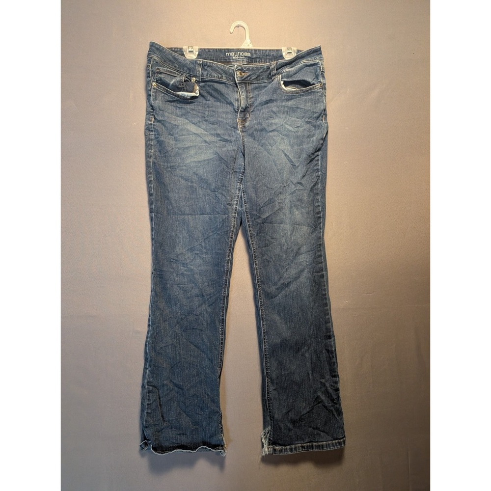 Maurices Jeans Womens 16R Blue Denim Stretch Mid Rise Medium Wash 5 Pockets